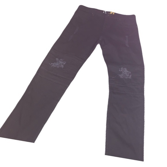 Raw X Mens Black Skinny Distressed Ripped Jeans Size 34x32 never worn‎ - Picture 1 of 4